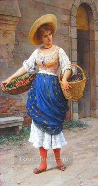 The Fruit Seller lady Eugene de Blaas Oil Paintings